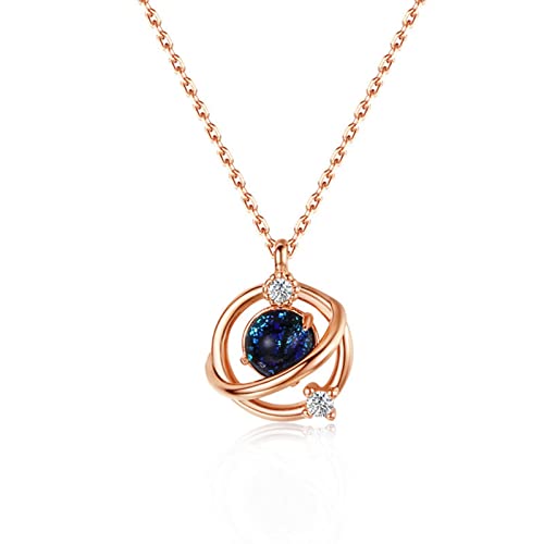 Planet Luxuriöse Halskette Frauen Personalisierte Kette Planet Schlüsselbein Halskette Universum Halsketten Anhänger Statement Halskette, rose gold, Einheitsgröße von Generic