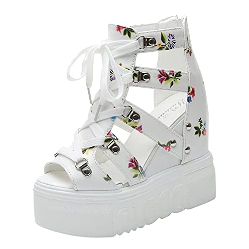 Plateau Sandalen Damen Sommer Keilsandalen High Heels Schnürung Römersandalen Muffin Weiche Sohle Peep Toe Sommerschuhe Keilabsatz Damensandalen Plattform Keilsandaletten Plateau Sandalen Damen Sommer Keilsandalen High Heels Schnürung Römersandalen Muffin Weiche Sohle Peep Toe Sommerschuhe Keilabsatz Damensandalen Plattform Keilsandaletten von Generic