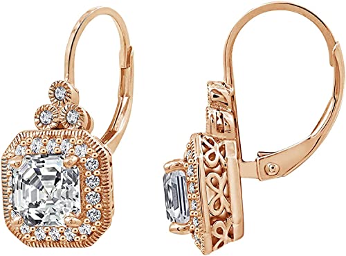 Platin- oder vergoldete Sterling-Silber-Infinite-Elements-Zirkonia-Tropfenohrringe im Asscher-Schliff Platin- oder vergoldete Sterling-Silber-Infinite-Elements-Zirkonia-Tropfenohrringe im Asscher-Schliff von Generic