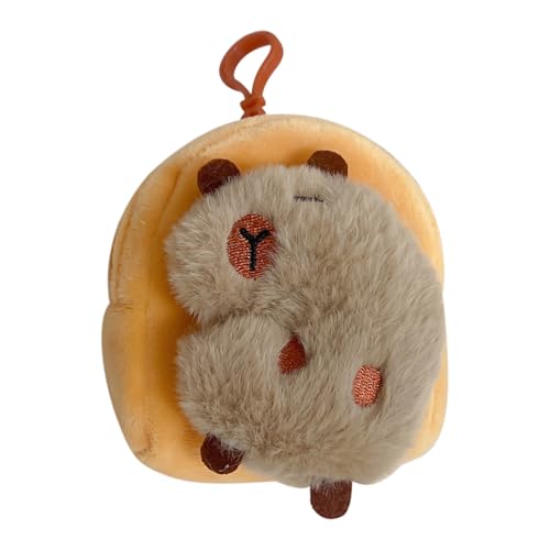 Plüsch Capybara Keychain-flauschiger Tierbeutelschlüsselhalter, kompakter Plüsch-Brieftaschen-Charm | Manuelles Kabelorganisatortasche, weicher Spielzeug-inspirierter Münzgrundstück, süße Weihnachtsge von Generic