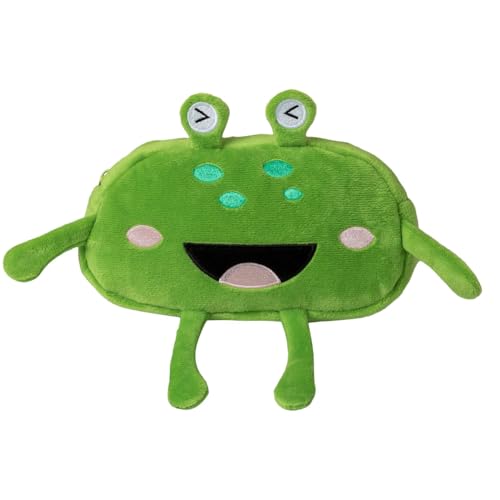 Plüsch-Federmäppchen,Frosch-Federmäppchen,Buntstiftetui für Schreibwaren | Niedliche Cartoon-Aufbewahrungsbox, Kosmetiktasche, kreativer Stofftier-Buntstiftbeutel mit Reißverschluss für Kinder und Erw von Generic