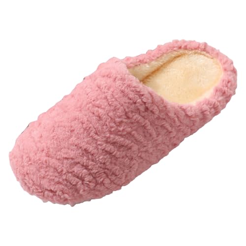 Plüsch Frauen Schlappen Gästehausschuhe Für Haushaltsgäste Filzpantoffeln Besucherhausschuhe Retro-Mode Filz Hausschlappen Geschlossen Slippers Kuschelige Home Slipper von Generic