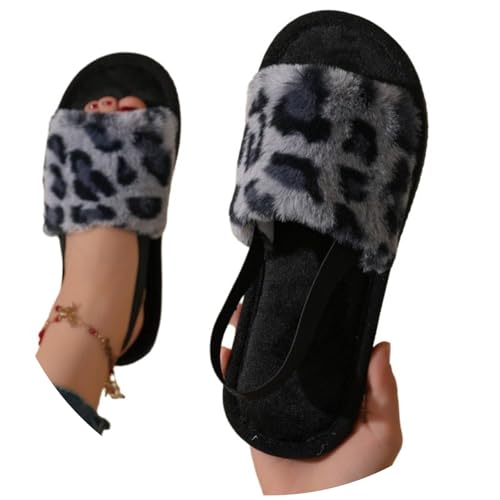 Plüsch Frauen Schlappen Gästehausschuhe Für Haushaltsgäste Filzpantoffeln Besucherhausschuhe Winter Warm Badeschuhe Funny Print Cartoon Hausschuhe Flauschig von Generic