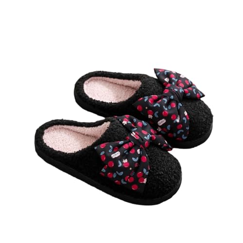 Plüsch Frauen Schlappen Haushaltsschuhe Memory Foam Flauschige Für Damen Winter Warm Badeschuhe Funny Print Kuschelige Slippers drinnen und draußen von Generic