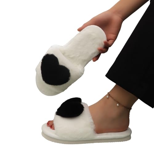Plüsch Frauen Schlappen Haushaltsschuhe Memory Foam Pantoffeln Mit Polar Fleece-Futter Antirutsch-Sohle Gäste Unisex Gästepantoffeln Cartoon Hausschuhe Weich Indoor Outdoor von Generic