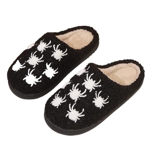 Plüsch Frauen Schlappen Hausschuhe Damen Fell Pantoffeln Filzpantoffeln Besucherhausschuhe Mit Rückstellschaum Funny Print Rutschfeste Flache Slippers Home Slipper für von Generic