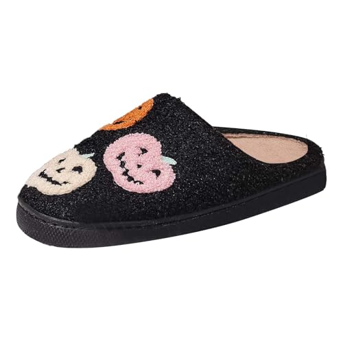 Plüsch Frauen Schlappen Pantoffeln Rutschfeste Mit Polar Fleece-Futter Bequeme Hüttenschuhe Für Winter Trendiger Slipper Flache Slippers Einfarbig Women von Generic