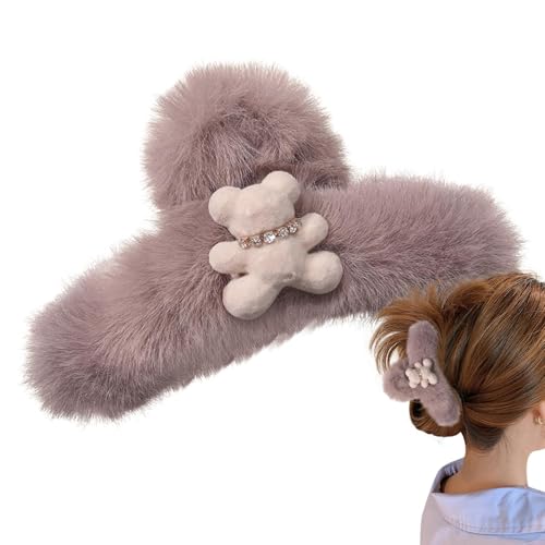 Plüsch-Haarspangen | Tierhaarnadeln | Große Haarspange zum Fangen von Haaren, anspruchsvolle Handwerkskunst, niedliche Plüschtier-Haarspangen für Freunde, Mädchen, Familie von Generic