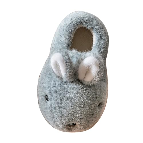 Plüsch Häschen Hausschuhe Mädchen Junge Kuschelige Tierhausschuhe Anti Rutsch Pantoffeln Warm Winterschuhe Flauschig Slipper Weiche Kinderhausschuhe (Sky Blue, 32 Big Kids) von Generic