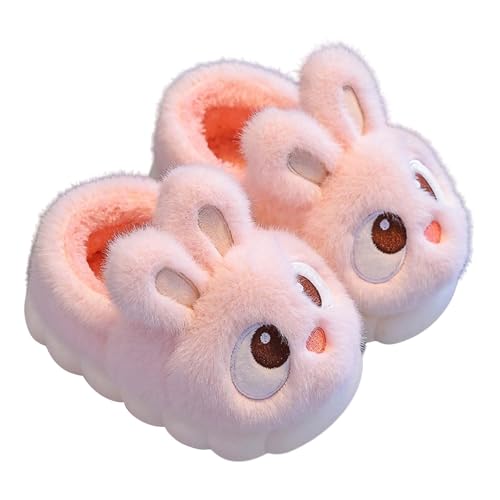 Plüsch Hausschuhe Häschen Pantoffeln Mädchen Süße Tierhausschuhe Warm Kinderhausschuhe Gefüttert Winterschuhe Flauschig Kaninchen Hause Schuhe Outdoor Slipper (Pink-1, 32 Big Kids) von Generic