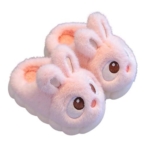 Plüsch Hausschuhe Häschen Pantoffeln Mädchen Süße Tierhausschuhe Warm Kinderhausschuhe Gefüttert Winterschuhe Flauschig Kaninchen Hause Schuhe Outdoor Slipper (Pink-2, 32 Big Kids) von Generic