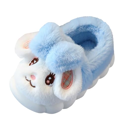 Plüsch Hausschuhe Mädchen Häschen Pantoffeln Winter Warm Tierhausschuhe Süße Kaninchen Hause Schuhe Kuschelig Weiche Kinderhausschuhe Flauschig Winterschuhe Slipper (1-Sky Blue, 28.5 Little Child) von Generic