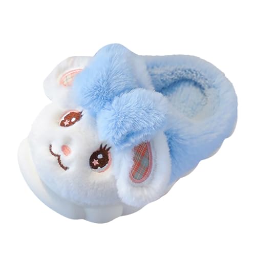 Plüsch Hausschuhe Mädchen Häschen Pantoffeln Winter Warm Tierhausschuhe Süße Kaninchen Hause Schuhe Kuschelig Weiche Kinderhausschuhe Flauschig Winterschuhe Slipper (2-Sky Blue, 28.5 Little Child) von Generic