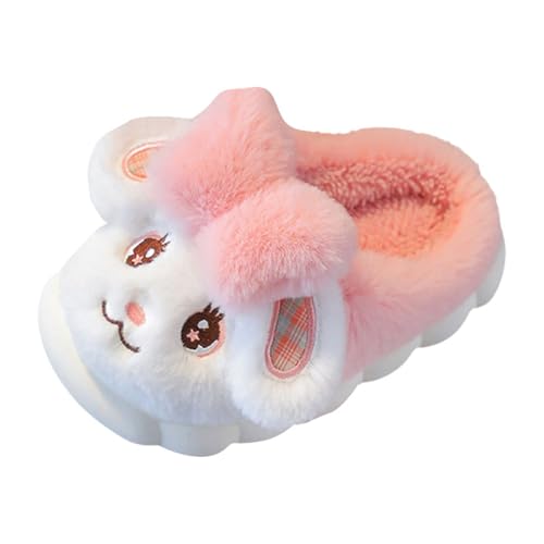 Plüsch Hausschuhe Mädchen Häschen Pantoffeln Winter Warm Tierhausschuhe Süße Kaninchen Hause Schuhe Kuschelig Weiche Kinderhausschuhe Flauschig Winterschuhe Slipper Outdoor (2-Pink, 28.5 Little Child) von Generic