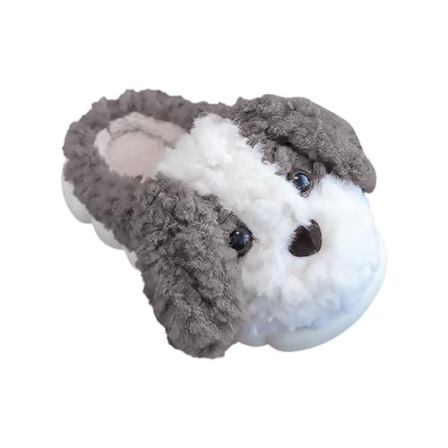 Plüsch Hund Hausschuhe Mädchen Junge Warm Winterschuhe Anti Rutsch Haus Pantoffeln Kuschelige Tierhausschuhe Weiche Flauschig Kinderhausschuhe Indoor Outdoor (B-Coffee, 26 Toddler) von Generic