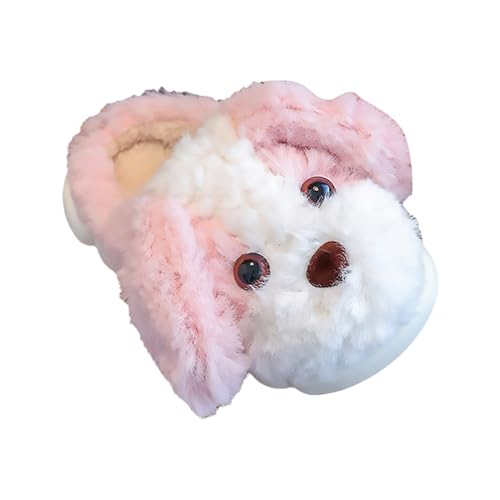 Plüsch Hund Hausschuhe Mädchen Junge Warm Winterschuhe Anti Rutsch Haus Pantoffeln Kuschelige Tierhausschuhe Weiche Flauschig Kinderhausschuhe Indoor Outdoor (B-Pink, 32 Big Kids) von Generic