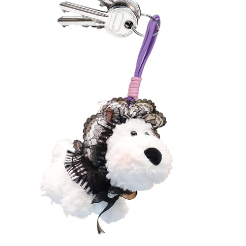 Plüsch-Hunde-Taschen-Anhänger – Weiches Plüsch-Spielzeug für Hunde aus dem Westen Highlands – Plüsch-Schlüsselanhänger für Welpen, niedliches Tier-Spielzeug zum Befüllen von Einkaufstüten, hängend, A von Generic