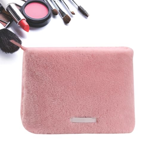 Plüsch-Make-up-Tasche, Reise-Kosmetik-Organizer,Tragbarer Reise-Kulturbeutel für Damen, Make-up-Taschen-Organizer - Leichte Reise-Make-up-Tasche. Trendige Make-up-Tasche für Make-up-Pinsel, Kosmetika von Generic