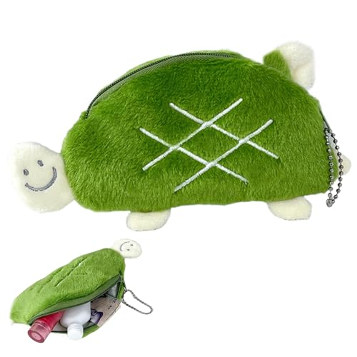 Plüsch-Münztasche – Geldbörse, Münztasche | Kleine leichte Geldbörse mit Reißverschluss für , Mädchen und Erwachsene, Woolly Turtle, Se référer à la description, Siehe Beschreibung von Generic