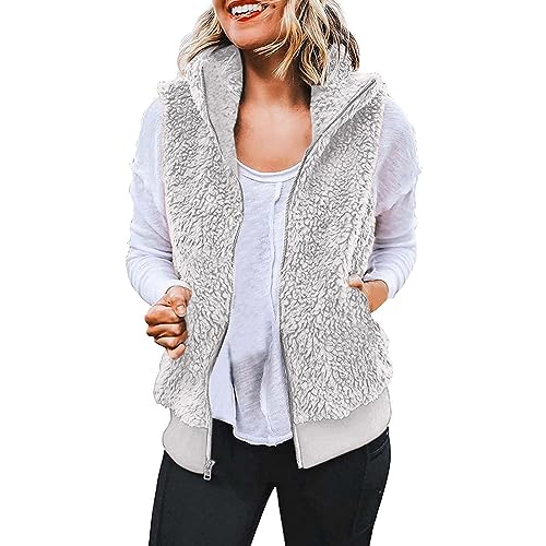Plüsch Weste Damen Outdoor Kapuzen Weste ärmellos Fleeceweste Teddyfell Warm Fellweste Teddyfleece Fellweste Winter Elegante Cardigan Damen Kunstfell Jacke Plüsch Weste Damen Outdoor Kapuzen Weste ärmellos Fleeceweste Teddyfell Warm Fellweste Teddyfleece Fellweste Winter Elegante Cardigan Damen Kunstfell Jacke von Generic