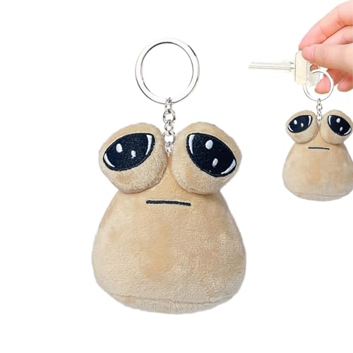 Po-u Plüschtier-Schlüsselanhänger Alien Plushies Puppen-Schlüsselanhänger -Alien-Stoff-Schlüsselanhänger, Alien Po-u-Stofftier, realistische Tiere niedlicher Puppenanhänger für Rucksack-Geburtstag von Generic