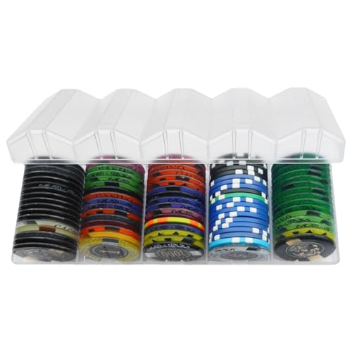 Poker Chips Organizer – Party Chips Case | Clear Acrylic Box with Cover, 100PCS Blackjack Game Supplies, caseno Party Storage Solution, Portable Gambling Accessories for Keys, Home Games, Family Night von Generic