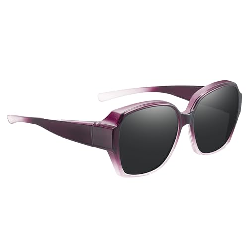 Polarised Fit Over Sunglasses - Unglasseses Mens Oversized, Wraps Around Sunglasses | Over Glasses Oversized Wrap Arounds With UV400 Protection For Driving, Wrap Around Eyewear For Men Women, A, von Generic