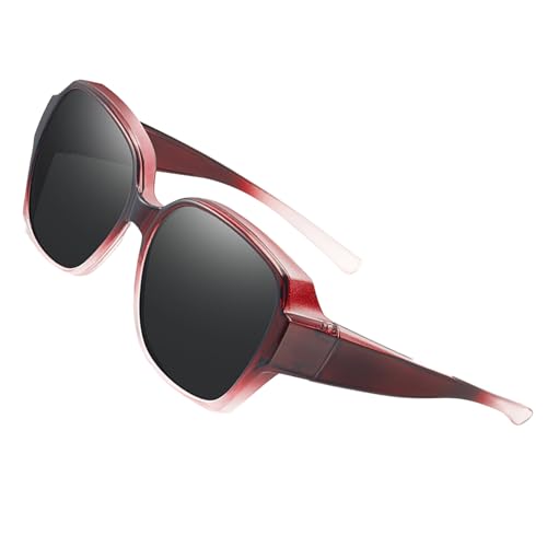 Polarised Fit Over Sunglasses - Unglasseses Mens Oversized, Wraps Around Sunglasses | Over Glasses Oversized Wrap Arounds With UV400 Protection For Driving, Wrap Around Eyewear For Men Women, B, von Generic