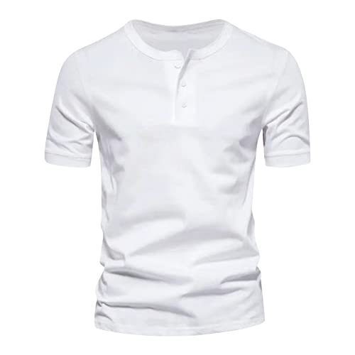 Poloshirt Herren Kurzarm Schnelltrocknend Atmungsaktives Sommer Poloshirts Männer Knopfleiste T-Shirts Sport Shirt Basic Regular Fit Golf Polo Hemd(White,L) von Generic