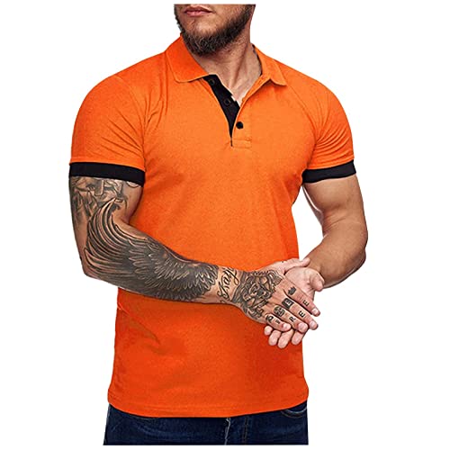 Poloshirt Herren Sommer Revers Kurzarm Einfarbig Hemd für Männer Sportshirt mit Knöpfen Atmungsaktiv Leichtes Funktionshemd Golf Shirts Regular Fit Businesshemden Arbeitshemd Tops von Generic