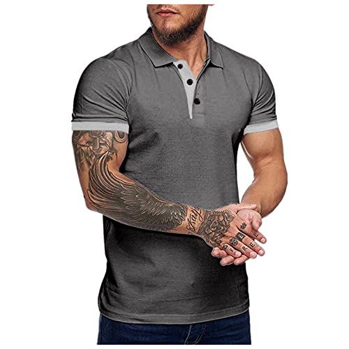 Poloshirt Herren Sommer Revers Kurzarm Einfarbig Hemd für Männer Sportshirt mit Knöpfen Atmungsaktiv Leichtes Funktionshemd Golf Shirts Regular Fit Businesshemden Arbeitshemd Tops von Generic