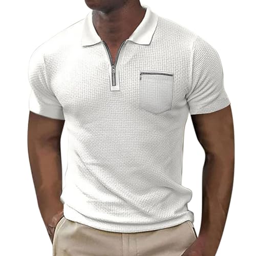 Poloshirt Herren T Shirt Kurzarm Sommer Polo Shirts,Graues Poloshirt Klassische Poloshirt Ohne Kragen Atmungsaktiv Outdoor Hemd Kurzarm Herren Poloshirt Atmungsaktiv von Generic