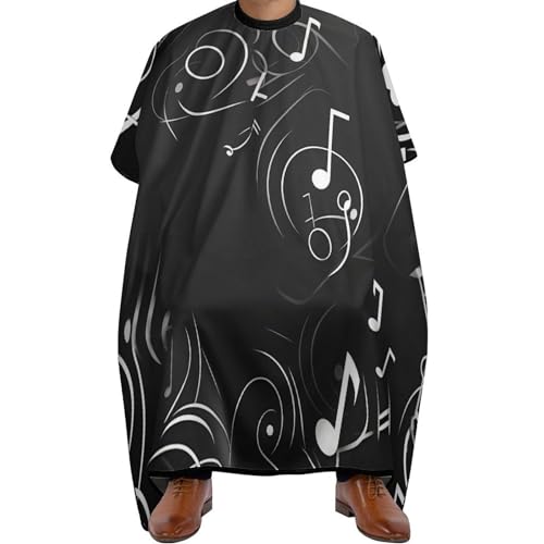Polyester Friseure Kleid, Musiknoten, Salon Umhang Verstellbar Haarschneideumhang für Haarschnitt Männer Haarstyling von Generic