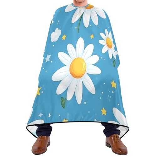 Polyester Friseure Kleid, Sterne Gänseblümchen, Haarschneidemantel Wasserdicht Haarschneideumhang für Haarschnitt Haarstyling Männer Polyester Friseure Kleid, Sterne Gänseblümchen, Haarschneidemantel Wasserdicht Haarschneideumhang für Haarschnitt Haarstyling Männer von Generic