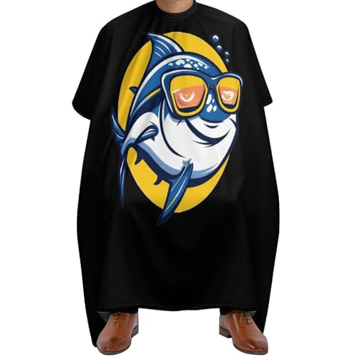 Polyester Friseure Kleid, Thunfisch-Logo, Haar Schneideumhang Professionelle Friseurumhang für Haarstyling Männer Salon von Generic
