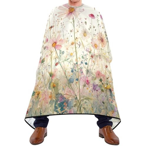 Polyester Friseurumhang, Blume Libelle, Haarschneidemantel Verstellbar Friseur Umhänge für Haarschnitt Haarstyling Männer von Generic