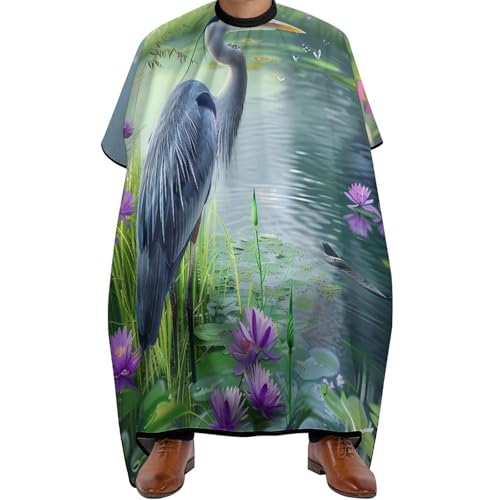 Polyester Haar Schneideumhang, Abwarten, Großer Blaureiher, Friseure Kleid Antistatisch Salon Umhang für Haarstyling Frauen Männer von Generic