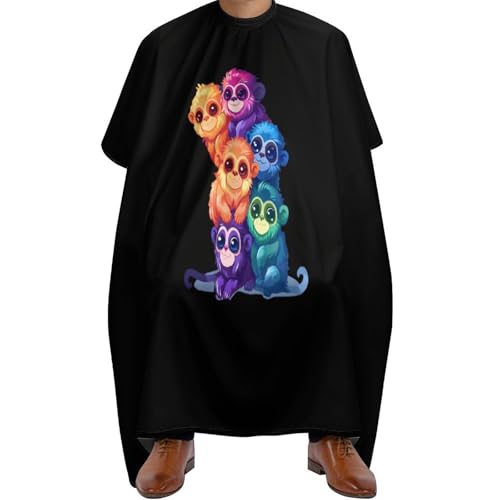 Polyester Haar Schneideumhang, Bunter LGBT Pride Tamarin-Stapel, Haarschneideumhang Professionelle Friseurumhang für Frauen Haarschnitt Erwachsene Polyester Haar Schneideumhang, Bunter LGBT Pride Tamarin-Stapel, Haarschneideumhang Professionelle Friseurumhang für Frauen Haarschnitt Erwachsene von Generic