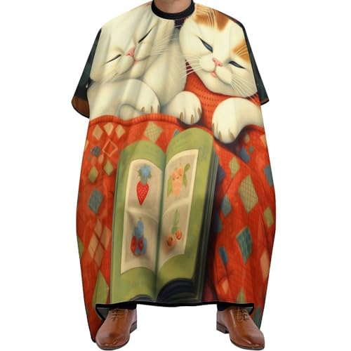 Polyester Haar Schneideumhang, Katze schläft gemütlich, Haarschneide Umhang Wasserdicht Friseure Kleid für Männer Frauen Haarstyling Polyester Haar Schneideumhang, Katze schläft gemütlich, Haarschneide Umhang Wasserdicht Friseure Kleid für Männer Frauen Haarstyling von Generic