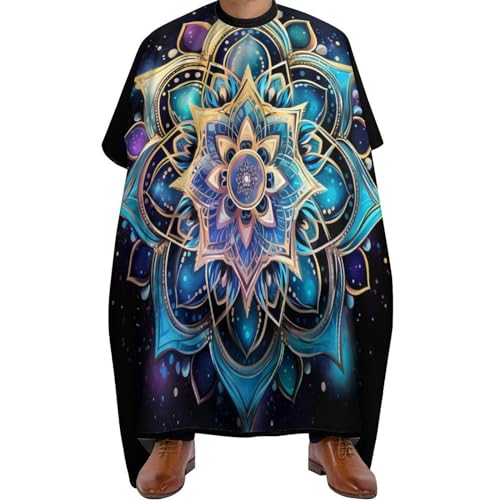 Polyester Haarschneide Umhang, Mandala Lotusblume, Friseur Umhänge Verstellbar Haarschneidemantel für Haarschneiden Haarstyling Männer von Generic