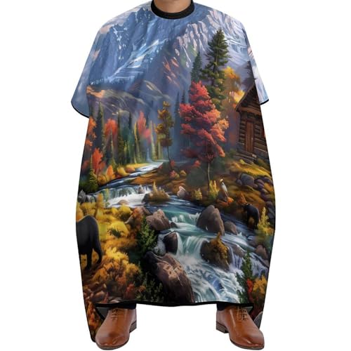 Polyester Haarschneidemantel, Schneebergbär, Haarschneideumhang Professionelle Friseurumhang für Erwachsene Haarschneiden Frauen Polyester Haarschneidemantel, Schneebergbär, Haarschneideumhang Professionelle Friseurumhang für Erwachsene Haarschneiden Frauen von Generic