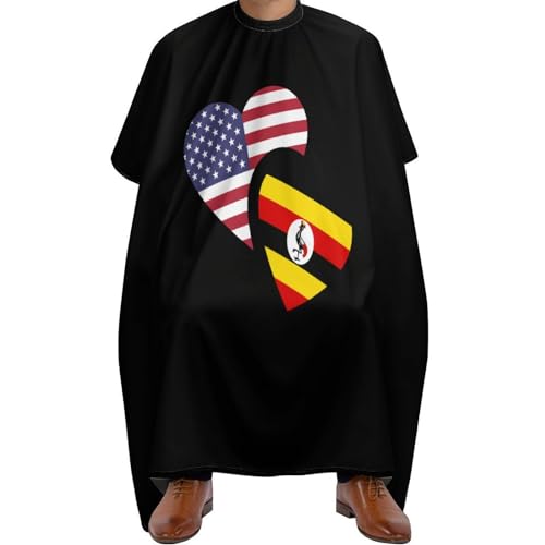 Polyester Haarschneidemantel, Uganda US-Flagge, Friseure Kleid Professionelle Haar Schneideumhang für Erwachsene Männer Haarschneiden von Generic