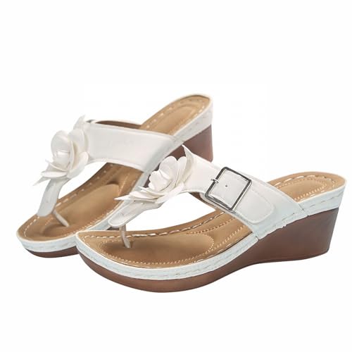 Pommes Hausschuhe Damen Sommer Flip Flops Keilschuhe Mit Absatz Blumendekoration Und Schnalle Schlappen Weite Barfuss Plateau Wanderschuhe Casual rutschfeste Mode Hausschuhe Herren Flip Flops Pommes Hausschuhe Damen Sommer Flip Flops Keilschuhe Mit Absatz Blumendekoration Und Schnalle Schlappen Weite Barfuss Plateau Wanderschuhe Casual rutschfeste Mode Hausschuhe Herren Flip Flops von Generic