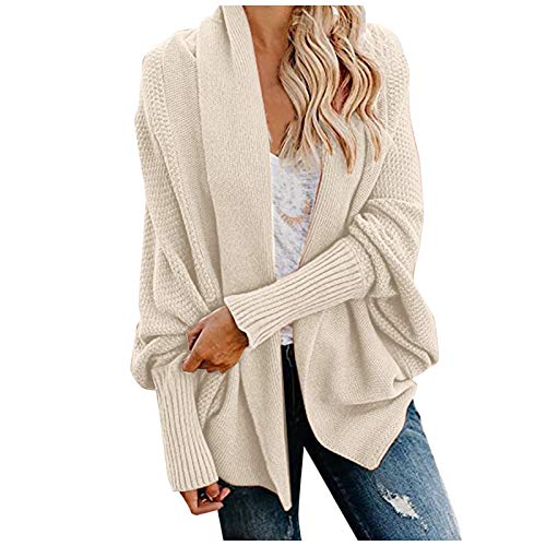 Poncho Mit äRmel Strickjacke Damen Grobstrick Warm Cardigan Kurz Elegant Strickcardigan FrüHling Sommer üBergangsjacke Elegant Damen-Jacken Leicht Sommerjacke Strickpullover Jacke von Generic