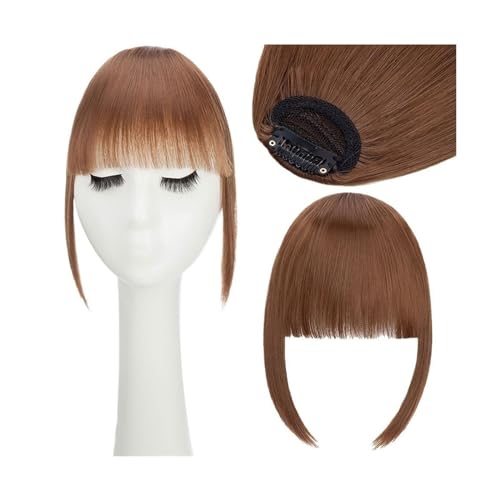 Pony-Haarspange, synthetischer, gefälschter, stumpfer Air-Pony, Clip-in-Haarverlängerung, Clip-in-Französischer Pony, gerader Pony, falsches Haarteil für Frauen, Clip-in-Pony (Farbe: 12W) von Generic