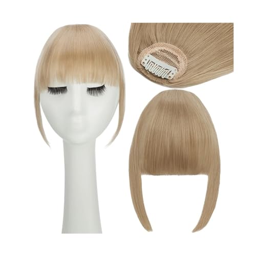 Pony-Haarspange, synthetischer, gefälschter, stumpfer Air-Pony, Clip-in-Haarverlängerung, Clip-in-Französischer Pony, gerader Pony, falsches Haarteil für Frauen, Clip-in-Pony (Farbe: 24) von Generic