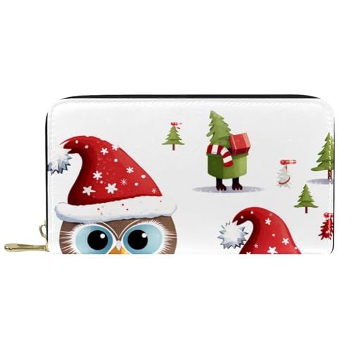 Portemonnaie Cartoon-Eulen Zum Thema Weihnachten Leder Geldbörse Vintage Design Handtaschen Kreative Verschluss Geldbörsen Für Mädchen, Kinder, Mutter von Generic