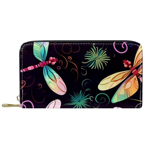 Portemonnaie Libelle Und Blume Leder Geldbörse Retro Brieftasche Nette Geldtasche Für Frauen, Mutter, Freundin von Generic