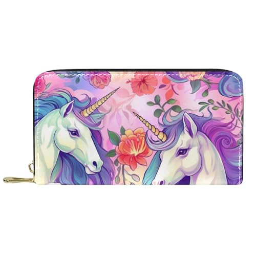 Portemonnaie Vintage Style Mit Einhörnern Tragbare Brieftasche Printmotiv Geldbeute Nette Geldtasche Für Freund, Kinder, Mädchen von Generic