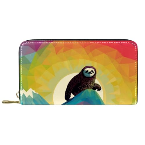 Portmonee Abstrakte Welle Faultier Surfen Handtaschen Vintage Design Verschluss Geldbörsen Lustige Wallet Für Freundin, Mädchen, Tochter von Generic